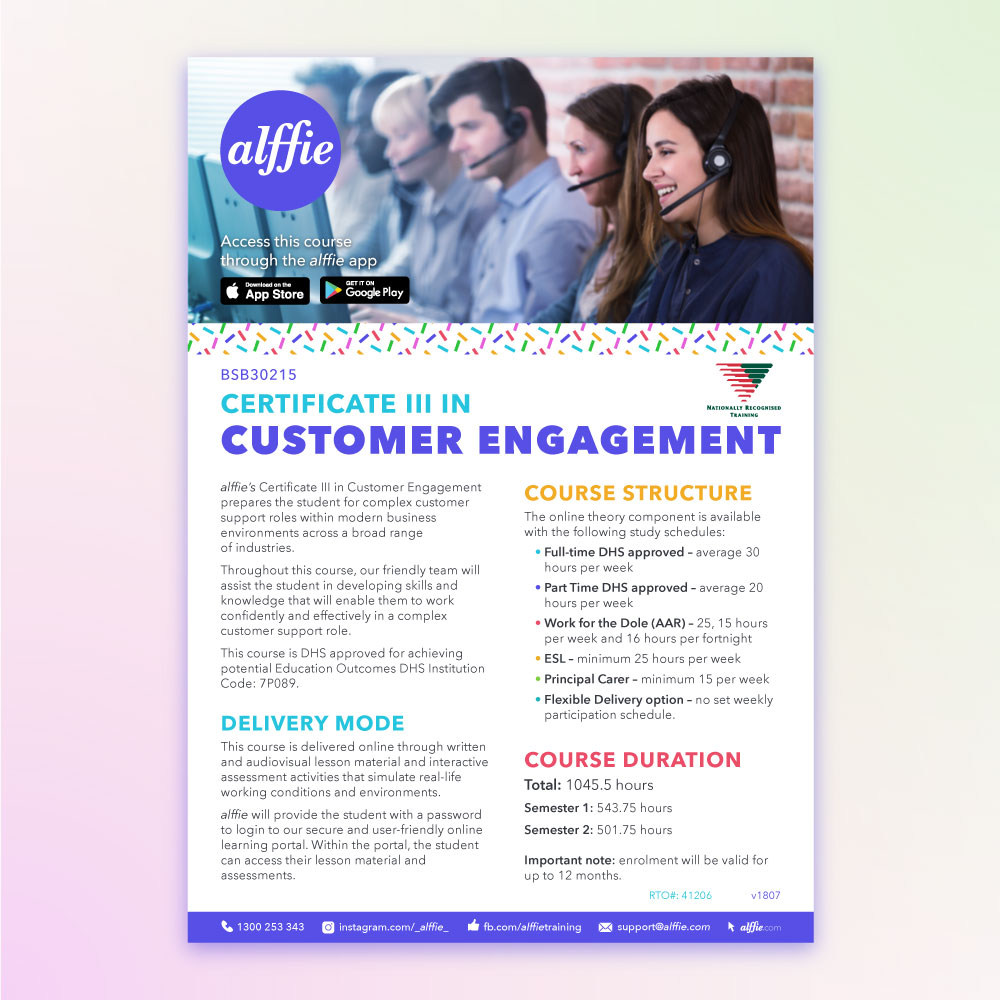 Customer Engagement course flyer